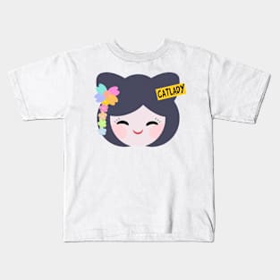 Kokeshi Catlady Kids T-Shirt